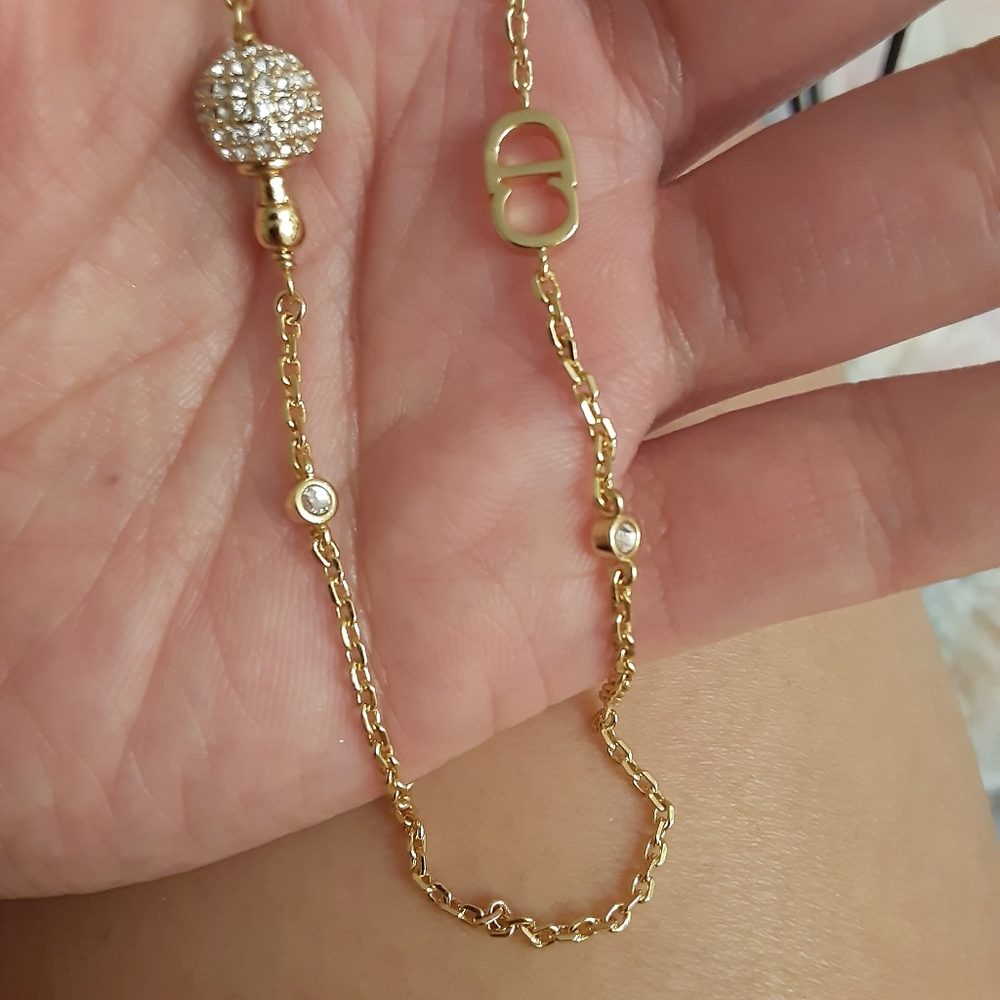 Dior Gold Tone CD Petit Necklace